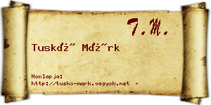 Tuskó Márk névjegykártya